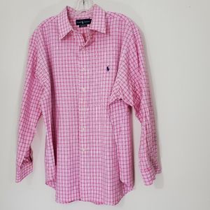 Ralph Lauren Classic Fit Checked Cotton Shirt, Size 17.5 32/33